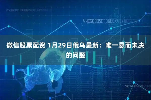 微信股票配资 1月29日俄乌最新：唯一悬而未决的问题
